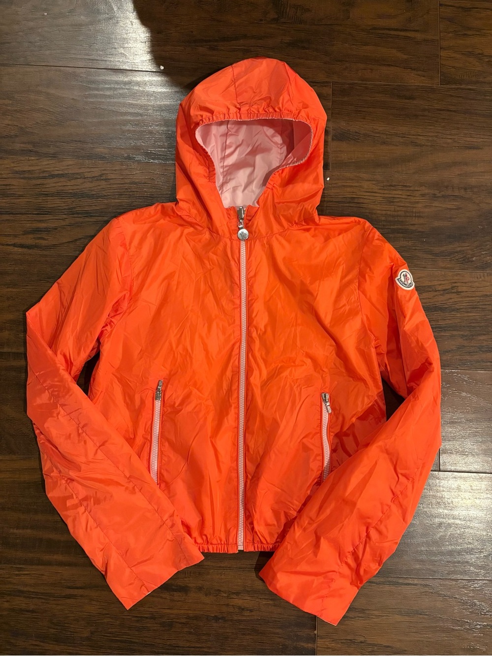 Moncler Girl 12Y rain / wind jacket in orange
